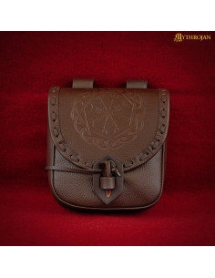 Borsa nordica in pelle goffrata simbolo Aegishjalmur,...