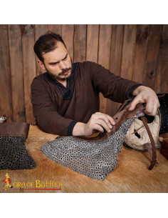 Gorgiera medievale in cotta di maglia in acciaio dolce (8... 2