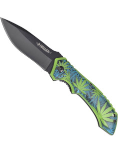 Coltello da campo design marijuana (9,5 cm.)