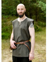 Tunica medievale senza maniche modello Clemente, verde oliva