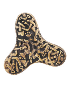 Spilla vichinga con fibula a trifoglio in ottone