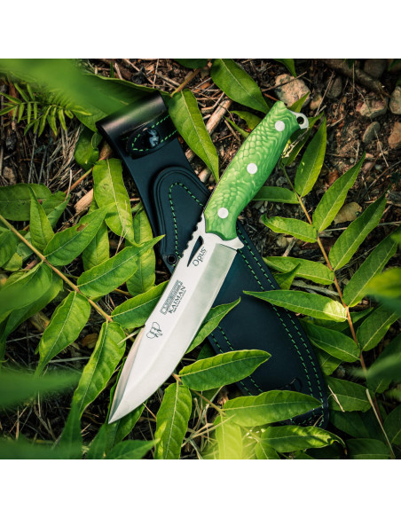 Coltello Kayman, juma verde e fodero...