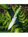 Coltello Kayman, juma verde e fodero in cuoio
