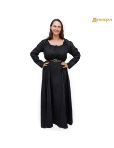 Abito lungo medievale modello Maiden, nero