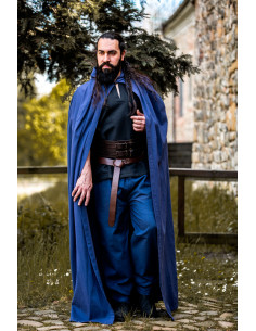 Lungo mantello medievale blu