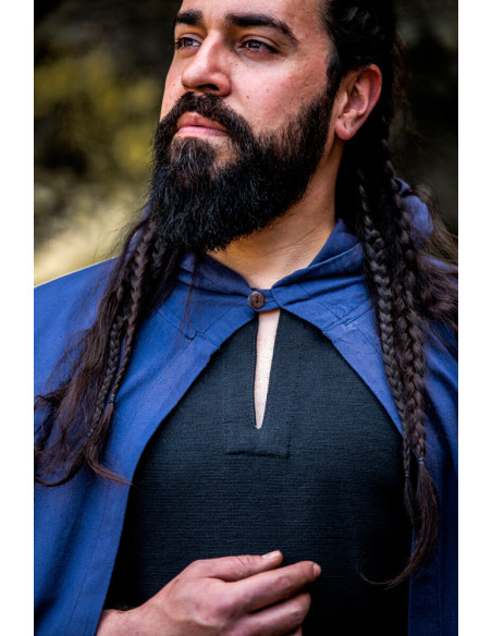 Lungo mantello medievale blu