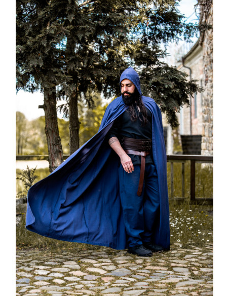 Lungo mantello medievale blu