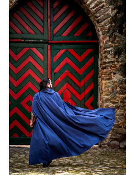 Lungo mantello medievale blu