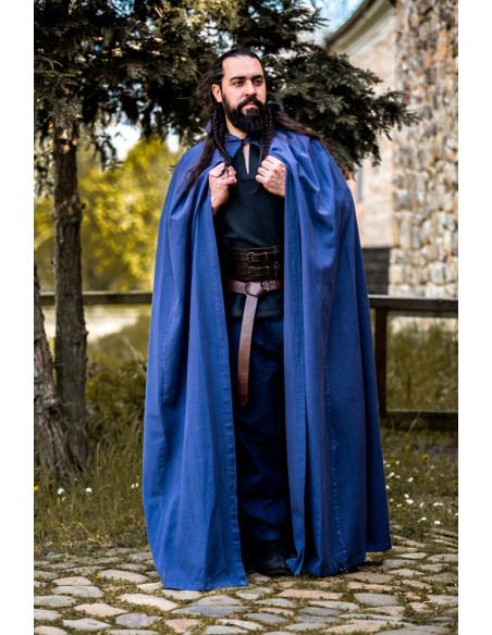 Lungo mantello medievale blu
