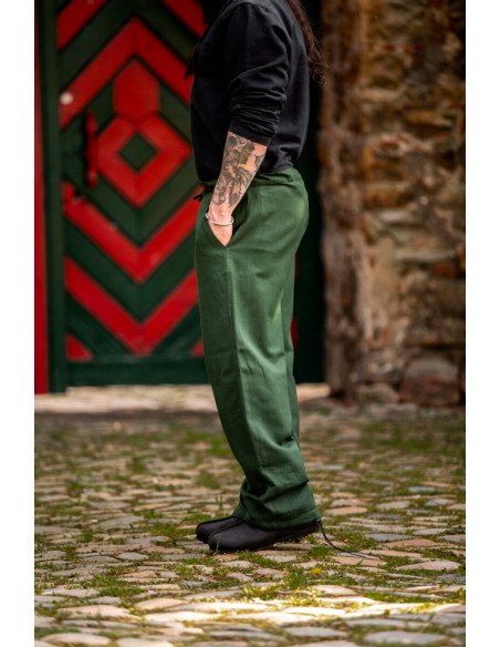 Pantaloni medievali Dirk, colore verde
