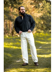 Pantaloni medievali Dirk, colore bianco naturale