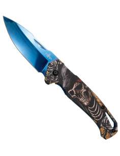 Terzo coltello tattico disegno teschio 3D (20,3 cm.)