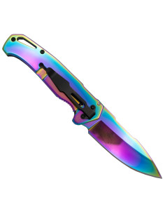 Terzo coltello tattico disegno teschio arcobaleno 3D... 2