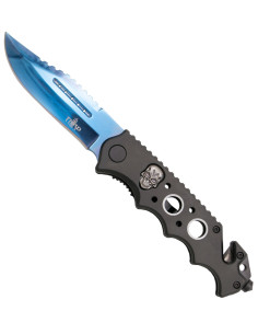 Terzo coltello tattico con disegno a teschio, in nero...