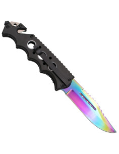 Terzo coltello tattico con disegno teschio arcobaleno... 2