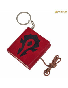 Portachiavi mini-diario in pelle medievale Warcraft in rosso