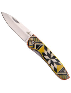 Terzo coltello da campo in legno con disegno Taracea...