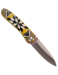 Terzo coltello da campo in legno con disegno Taracea... 2