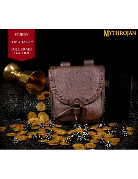 Borsa medievale in pelle con chiusura...