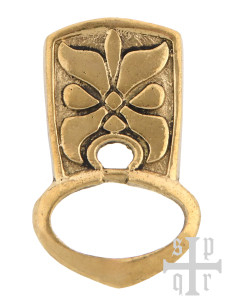 Fibbia per cintura medievale in ottone (3,7x2,3 cm.)