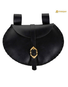 Marsupio in pelle vichingo-medievale in nero