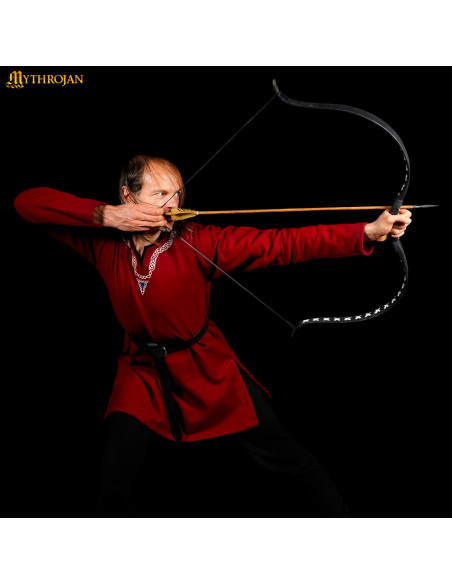 Cintura medievale in pelle nera con...