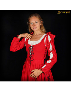 Abito rinascimentale medievale irlandese, colore rosso 2