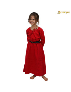 Abito medievale per bambina, modello Fanciulla, colore rosso