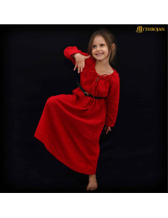 Abito medievale per bambina, modello Fanciulla, colore rosso 2