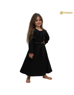Abito medievale per ragazza, modello Maiden, nero