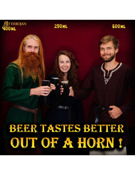 Corno potabile vichingo con borsa...