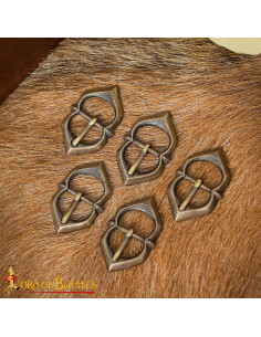 Set di 5 fibbie invecchiate per cinghie di armatura 2