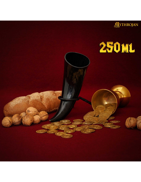 Corno potabile vichingo, con borsa...