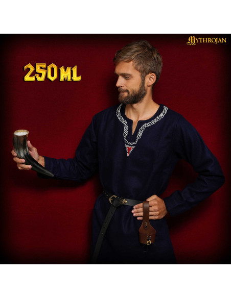 Corno potabile vichingo, con borsa...