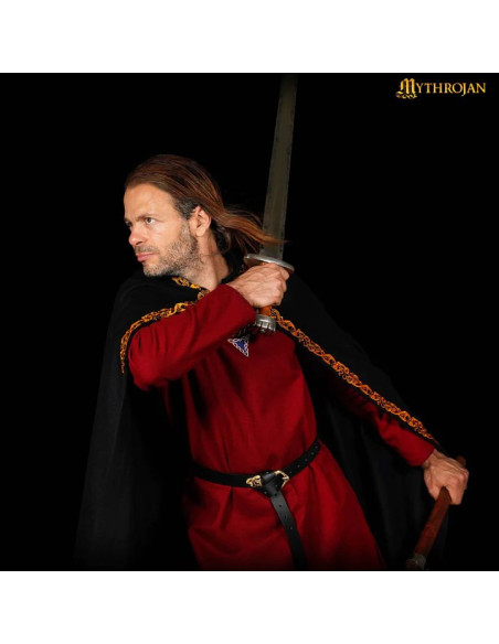 Mantello medievale in lana con bordi...