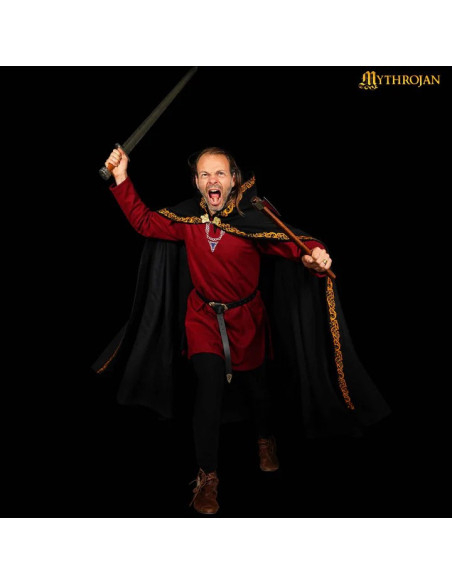 Mantello medievale in lana con bordi...