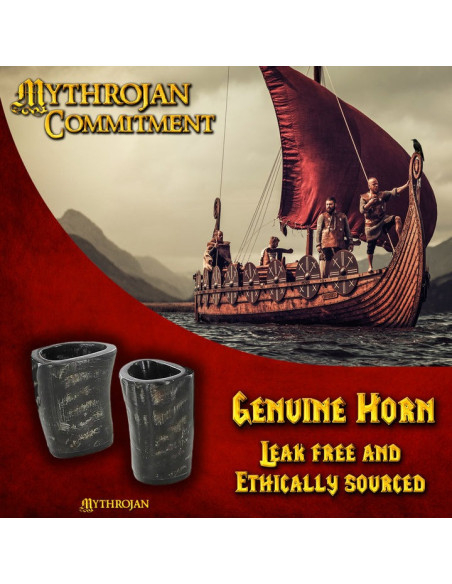 Set di 2 bicchieri vichinghi in corno...