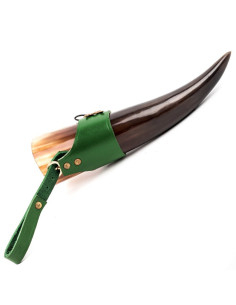Corno potabile vichingo Lady Elegante bandoliera verde... 2