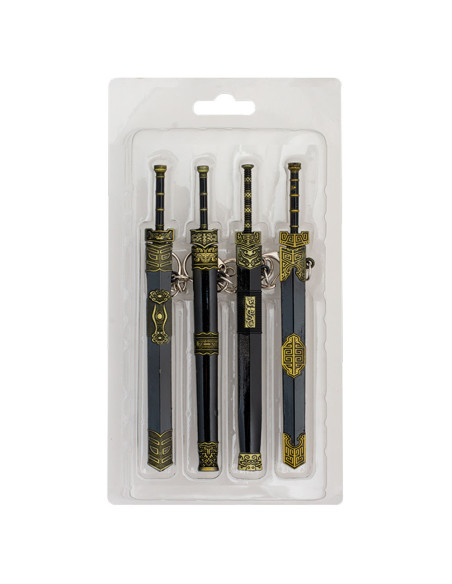 Set di 4 portachiavi con spada...