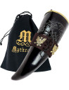 Corno potabile vichingo Re del Nord bandoliera marrone (300 ml.)