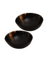 Set di 2 ciotole medievali in corno naturale (15 cm.)