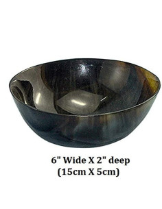 Ciotola medievale in corno naturale fatta a mano (15 cm.) 2