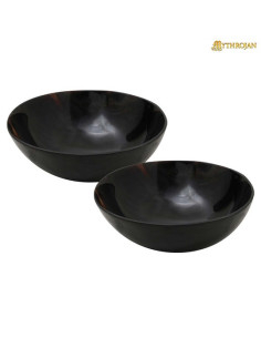 Set di 2 ciotole medievali in corno di bue, piccole (4 x...