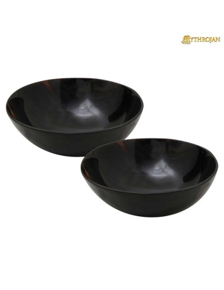Set di 2 ciotole medievali in corno...
