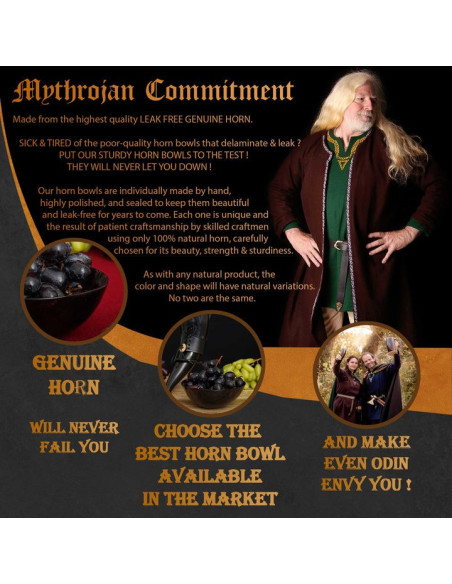 Set di 2 ciotole medievali in corno...