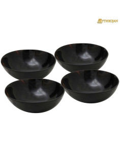 Set di 4 ciotole medievali in corno (12,7 x 4,5 cm.)