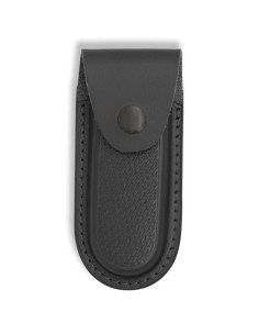 Fodero rigido in pelle nera per coltelli (12x6 cm.)
