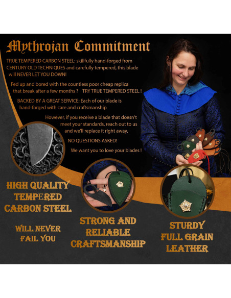 Coltello celtico forgiato a mano con...