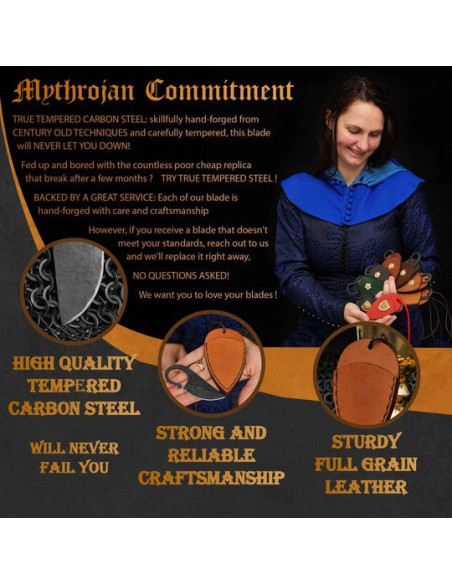 Coltello celtico forgiato a mano con...