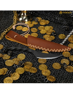 Coltello medieval con manico attorcigliato e fodero in... 2